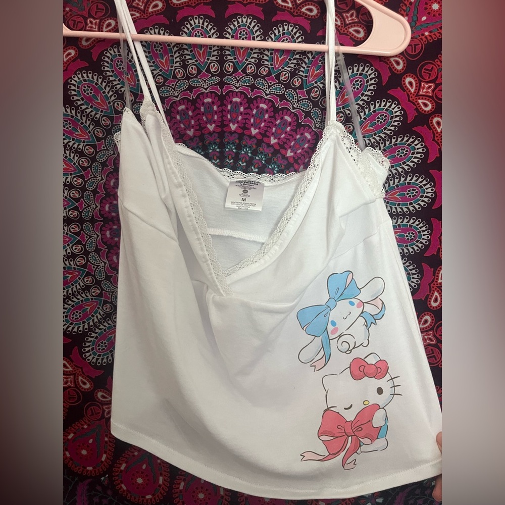 Sanrio White Camisole with Hello Kitty and Friends
